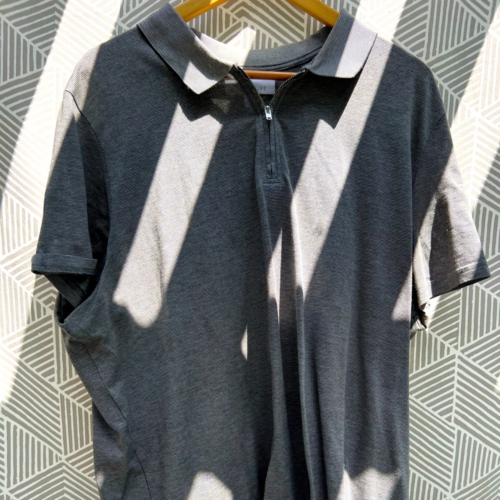 Nordstrom silk zipper polo XL